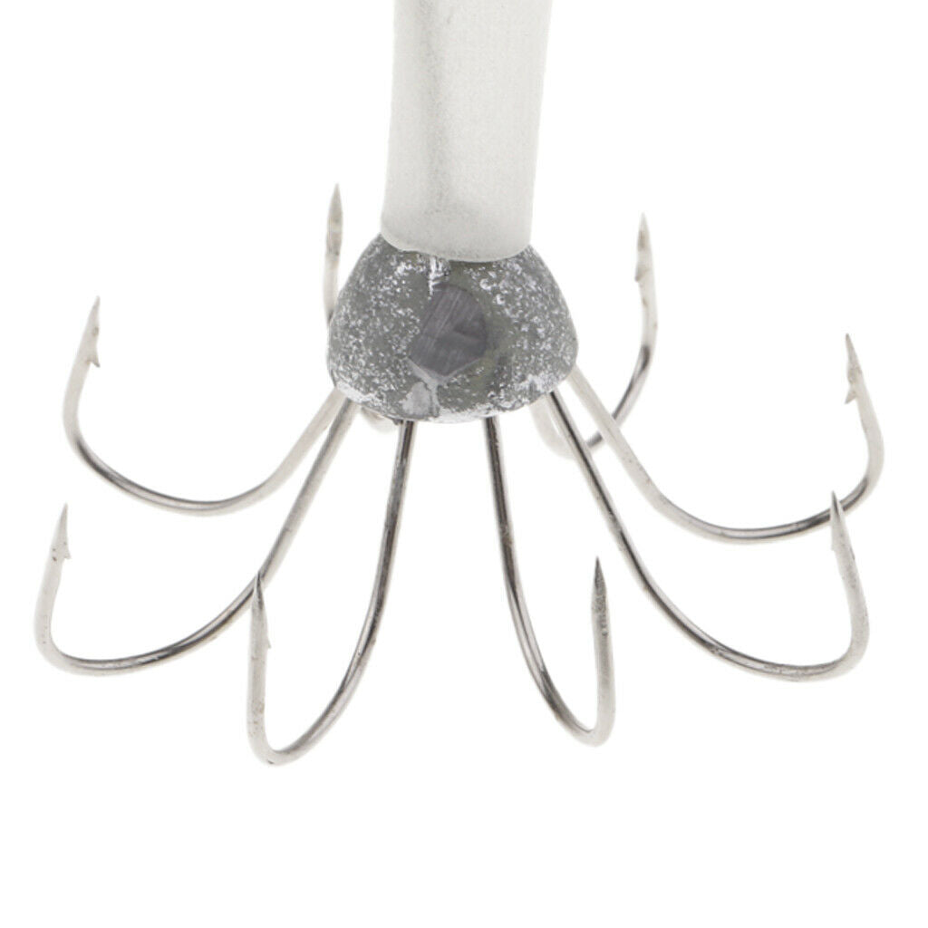 5Pcs Saltwater 7cm Luminous Hard Fishing Lures Glow in Dark Squid Jig Hook