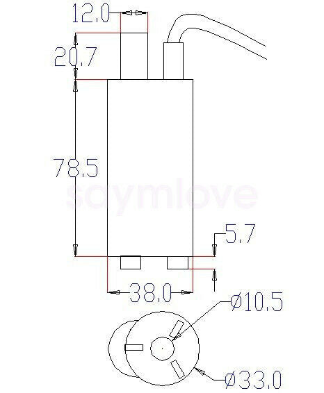 DC 12V Submersible Pump Immersible Pump Under Water Pump Bath Pump 600L/H 5M