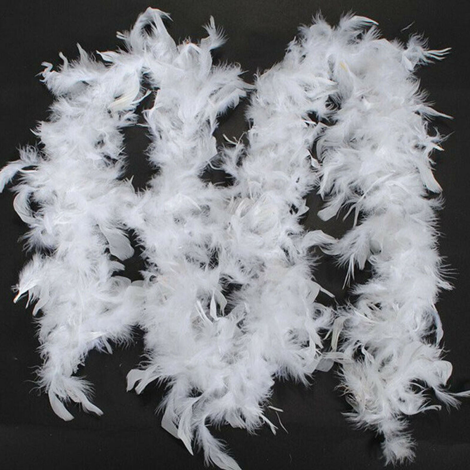 5PC 2M Christmas Tree White Feather Boa Home Party Xmas Ribbon Garland Decor