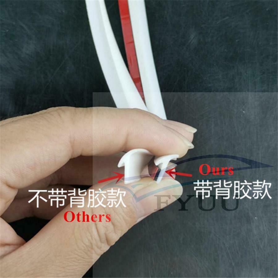 10M Rubber Car Sealing Strip Slanted T-Type Seal Weatherstrip Edge Trim White