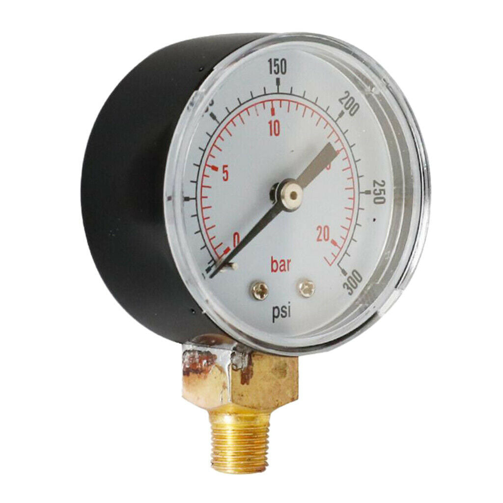 Air Pressure Gauge for Oil Gas Water TS-Y504 0-300psi 0-20bar 1/4BSPT Thread