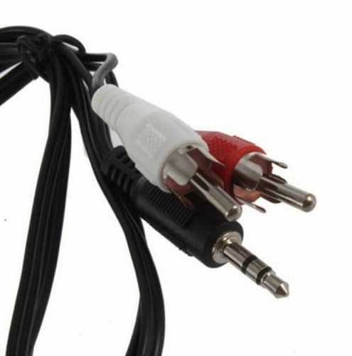 High Quality 3.5mm Stereo Male Plug to 2 RCA Audio Adapter Speaker Cable New