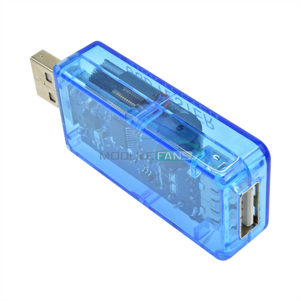 Blue USB Voltmeter Tester 6 in 1 LCD Current Voltage Capacity Power Detector