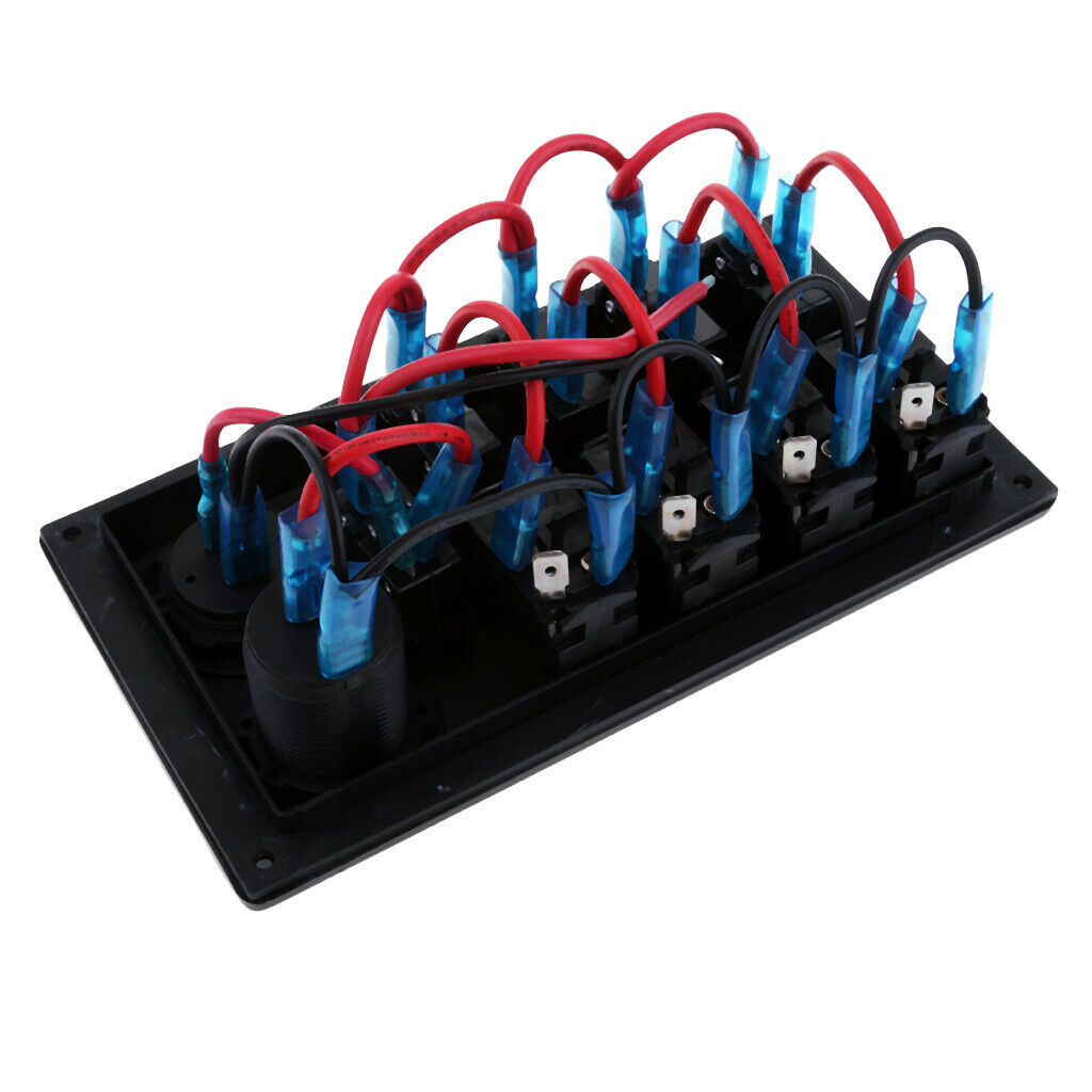 Boat 4 Gang Circuit Breaker Splashproof Switch Panel with Mounting Parts
