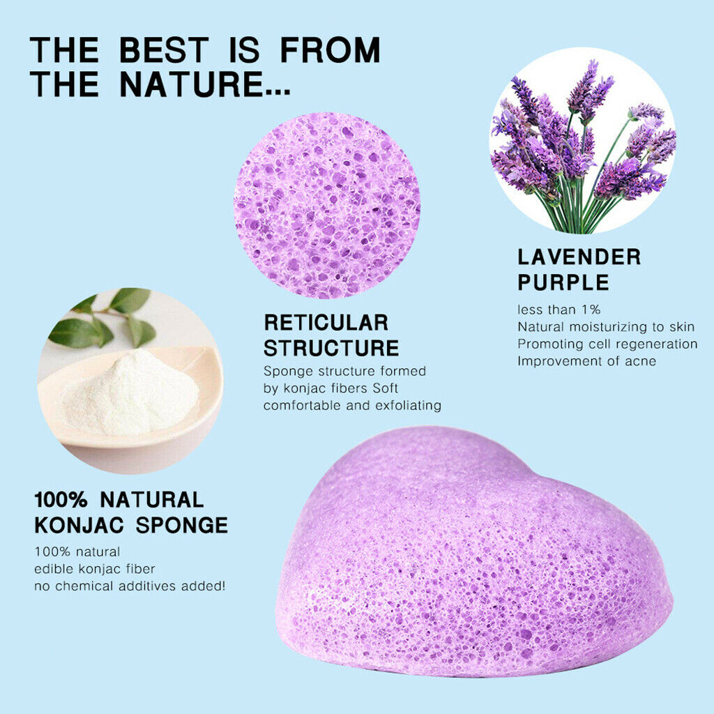 7 Colors Natural Konjac Soft Facial Puff Face Washing Cleansing Sponge