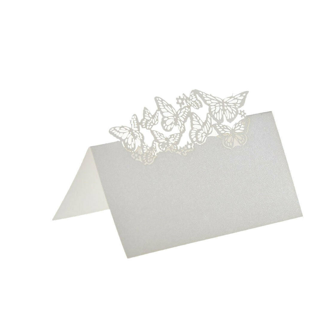 50 Butterflies  Cut Name Place Cards Wedding Guest Table Cards White