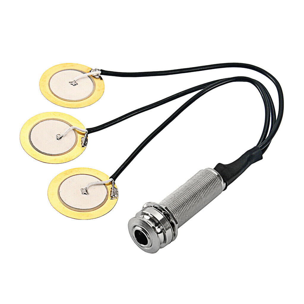 1pc Guitar Piezo Pickup 3 Transducer 27mm for Violin Ukulele Mandolin Banjo
