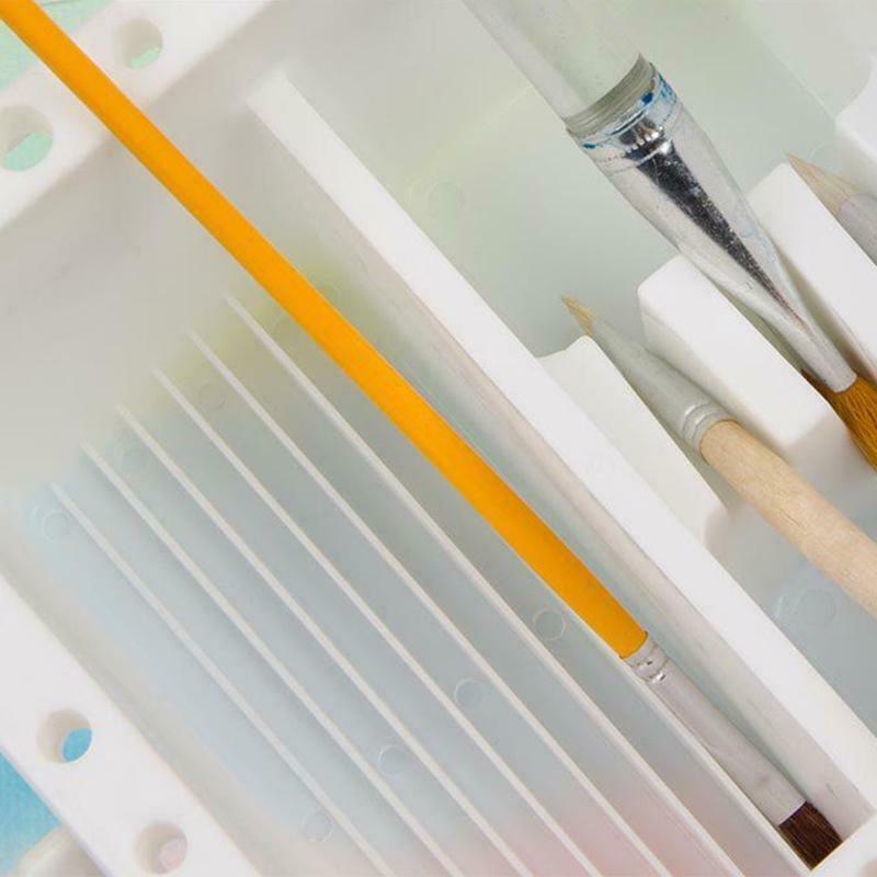 Multi-IN-1 Artist Paint Brush Washer with Removable 5 wells Palette Lid Handle