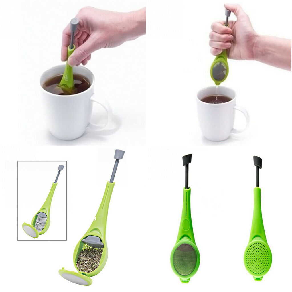 Hand Press Tea Infuser Silicone Filter Loose Tea Leaf Herbal Spice Strainer