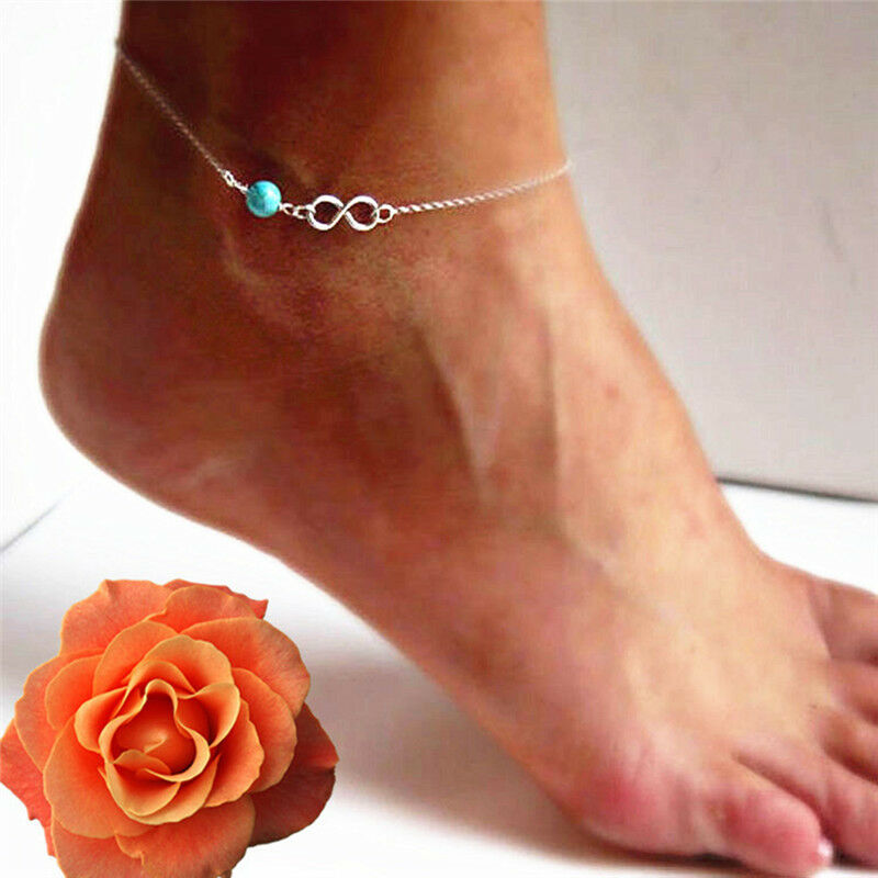 Fashion Bohemian Bead Infinity Charm Chain Anklet Bracelet Barefoot Rewelr.l8