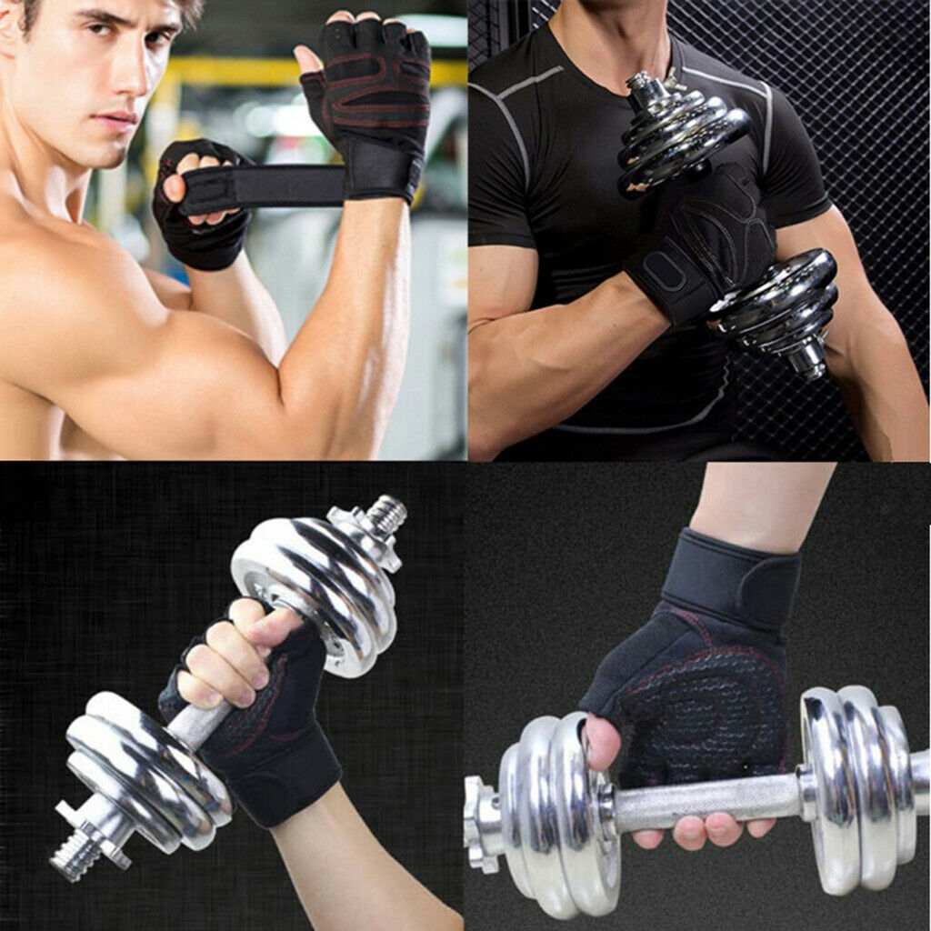 Mens Outdoor Half Finger Gloves  Breathable Gloves for Hiking Cycling - Black L