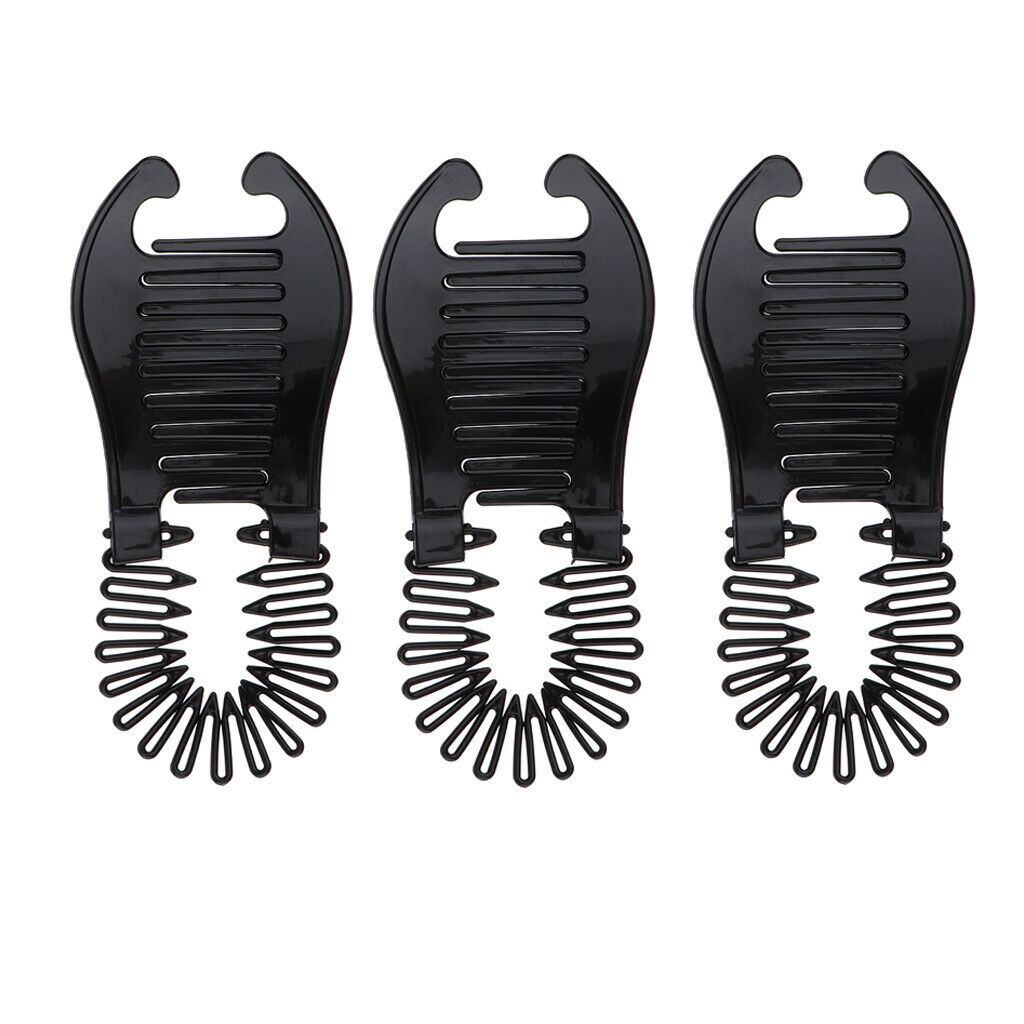 6x Plastic Styling Braiding Clips Bun Twist Maker Claw Grip Black+Brown