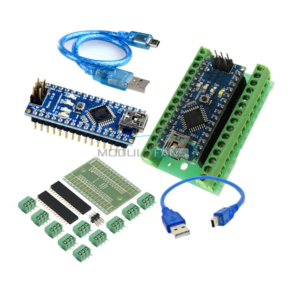 Nano V3.0 5V Microcontroller CH340G +Terminal Adapter Sheild Board For Arduino