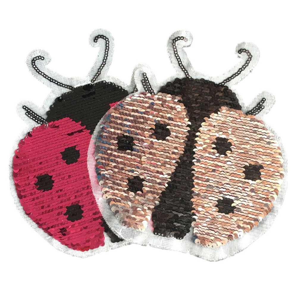 ladybug reversible changecolor sequins sew on patches for clothes diy appliqu Qx