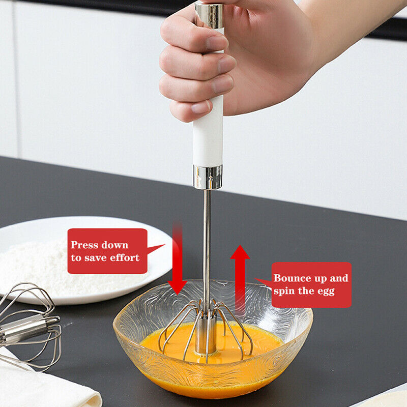 Manual Pressure Semi-automatic Mixer Egg Beater Rotating Stainless Steel .l8