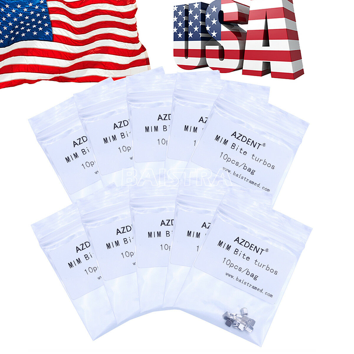 50 Packs Dental Orthodontic Bite Turbos Opener Bite-Builder Wings Tongue Tamers