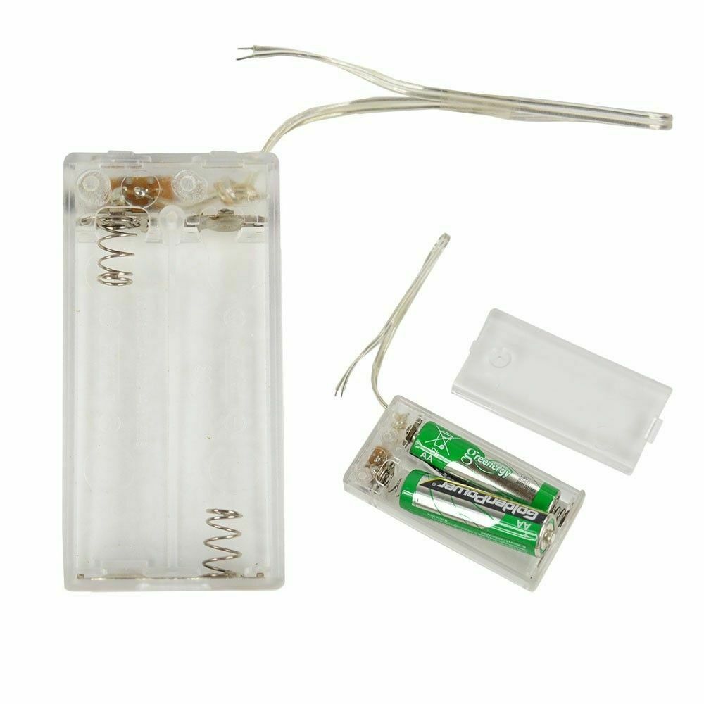 1pcs Transparent with ON/OFF Switch Cover Battery Holder Box For 2AA Batteries