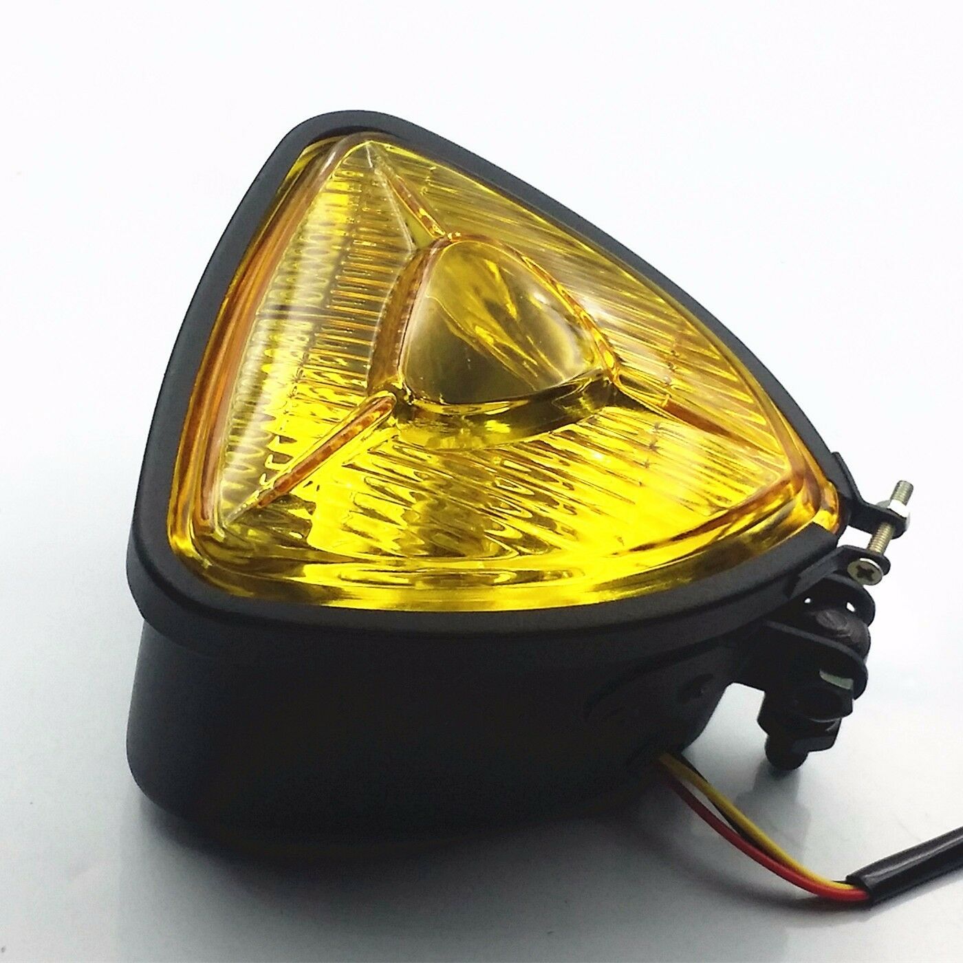 Black Triangle Motorbike Headlight Cafe Racer Street  Rat Bike Cruiser
