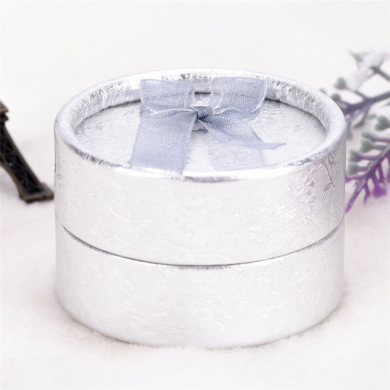Lace Bow Tie Round Paper Velveteen Cardboard Ring Box Jewelry Accessories .l8