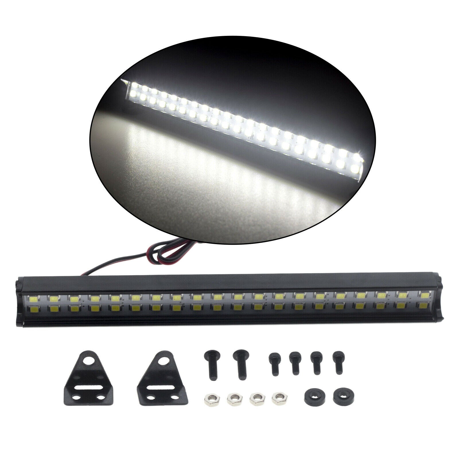 Bright LED Light Bar Roof Lamp for SCX10 D90 1/10 RC Crawler Car Parts