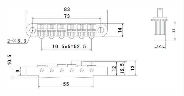 Chrome Plated Bridge Tailpiece Studs For   LP SG Guitar