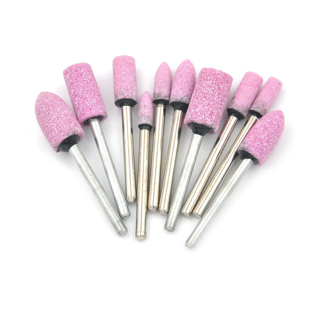 10X Pink Abrasive Mounted Stone Rotary Tool Grinding Wheel N JfJC.l8