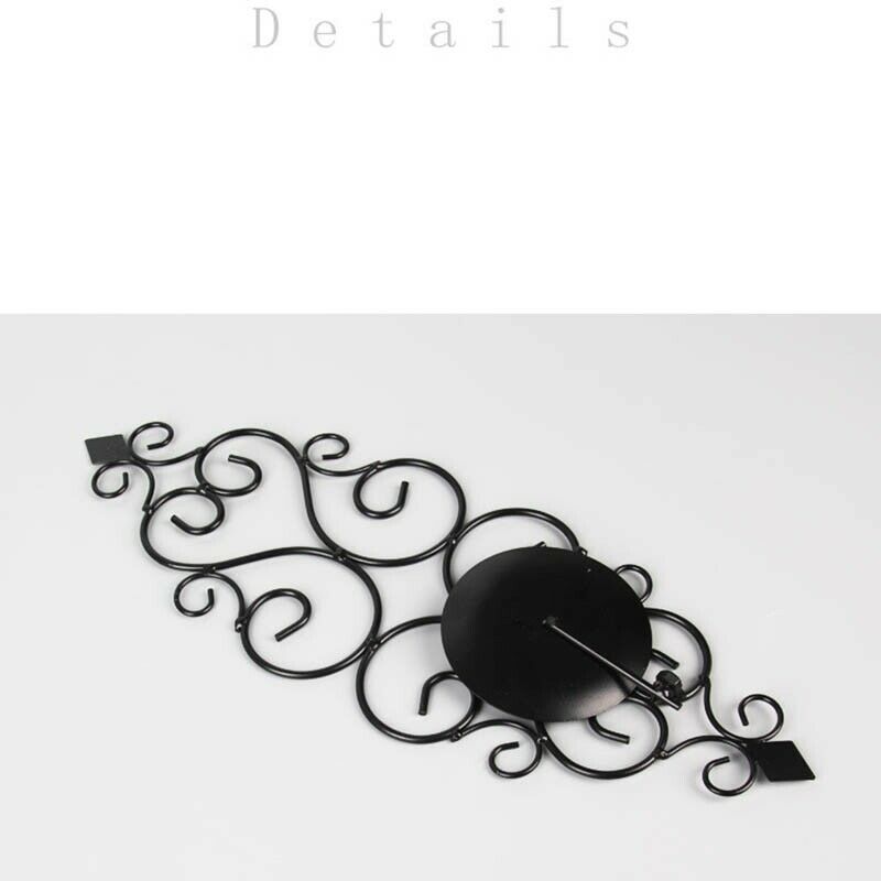 Candle Holder Classical Curved Flower Wall Hanging Candle Holder Black ColumB1U5