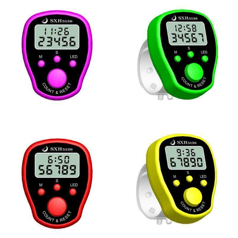 Finger Counter Clock LCD Electronic Digital Tally Counters with Time & Backlight