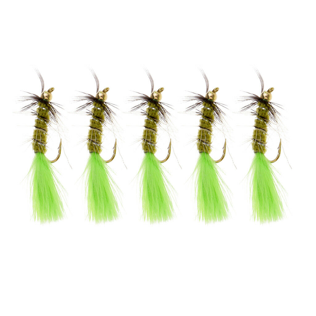 Bead Head Woolly Bugger Streamer Flies - 5pcs Bass Trout Fly Fishing Flies