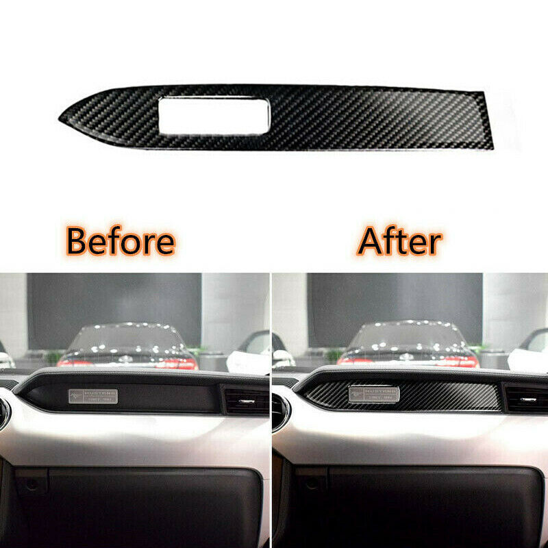 Carbon Fiber Interior Dashboard Panel Cover Trim Fit For Ford Mustang 2015-2019