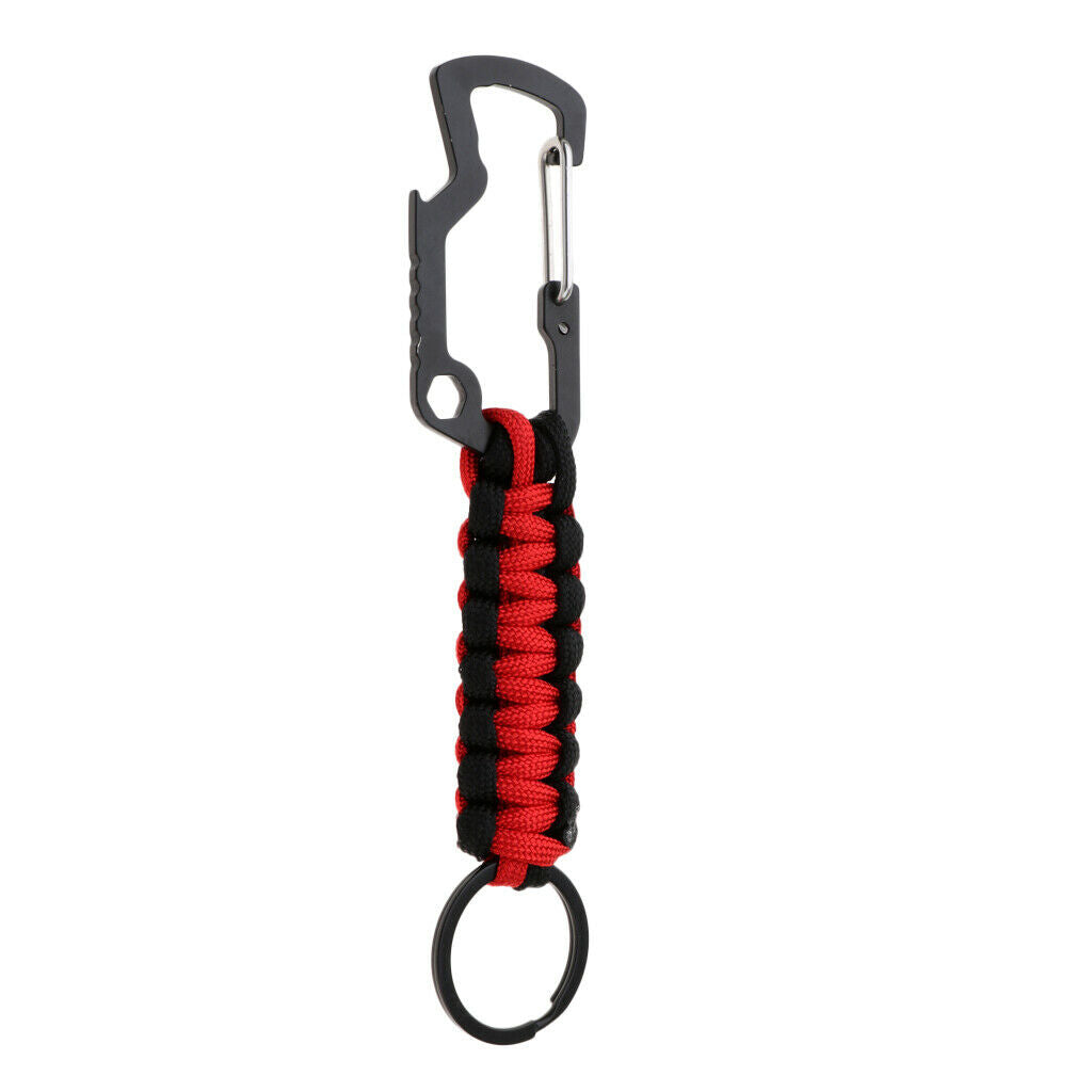 3pcs Zinc Alloy Outdoor Paracord Keychain Belt Clip Keyring Camping Hunting