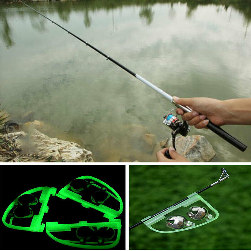 Fluorescent Fishing Tackle Rod Pole Tip Clip Twin Bell Alarm Alert Night .l8