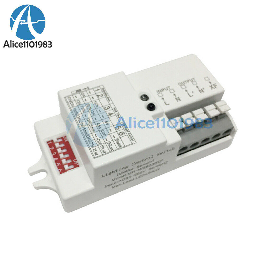 AC110-220V LED Light Microwave Radar Delay Sensor Switch Body Motion Detector