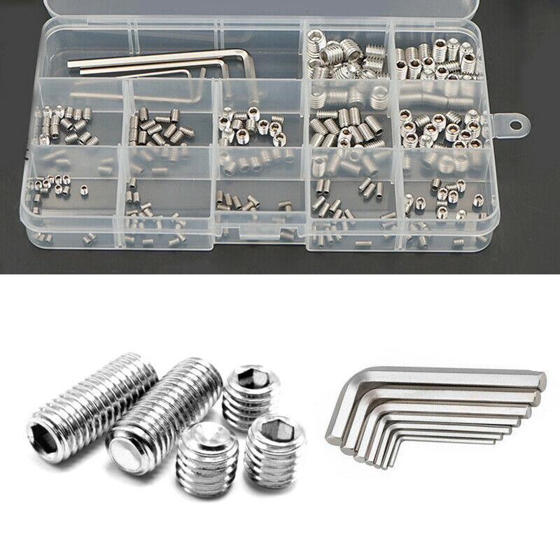 240x M3/4 M5/6 M8 Stainless Steel Allen Head Socket Hex Machine Screw wrench Kit
