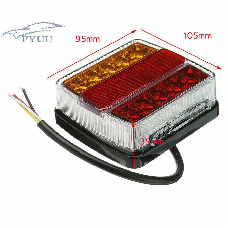 2X Boat Marker Truck Rear Waterproof Submersible Trailer Tail Lights Kit 16 LED