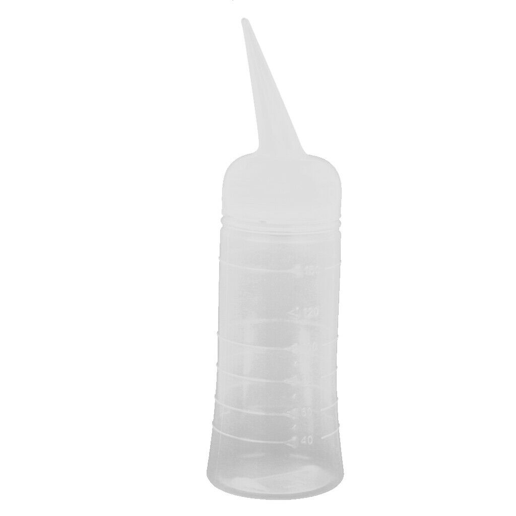 120ml Plastic Salon Hair Color Applicator Bottle Scale Tool With Angled Tip
