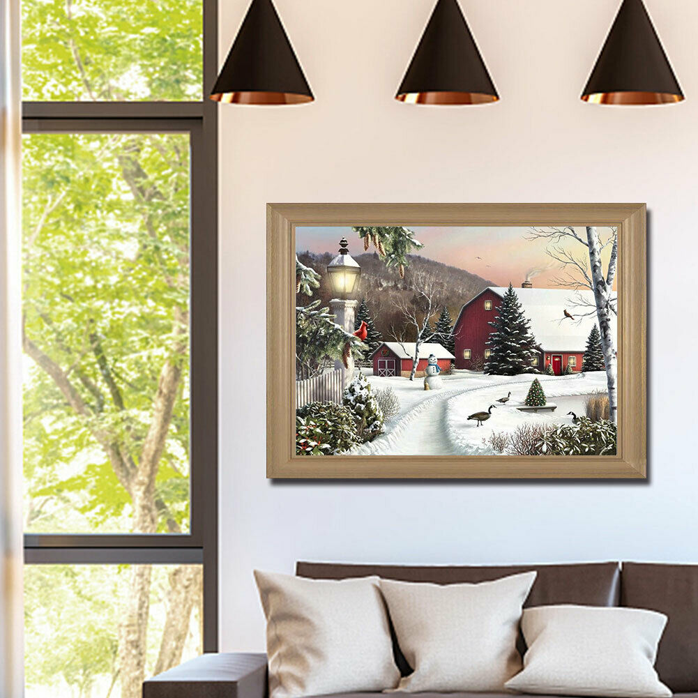 Clear Sky Snow DIY Full Drill Diamond Painting Embroidery Cross Stitch Gift @