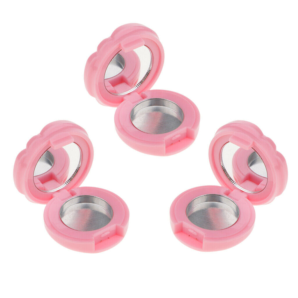 3PCS Empty Makeup Palette Powder Eyeshadow Blush Lip Gloss DIY Case Pink