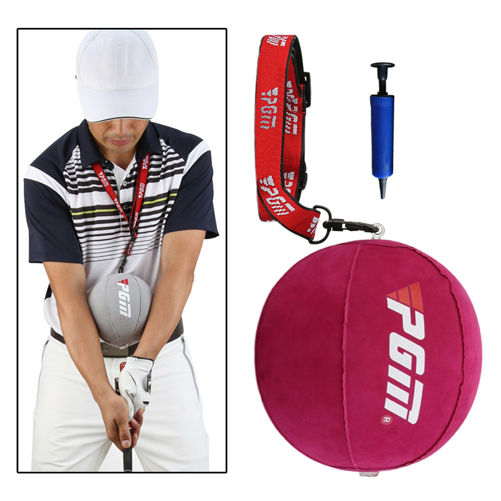 Golf Swing Ball Posture Corrector Putter Practice Golf Accessories Rose Red