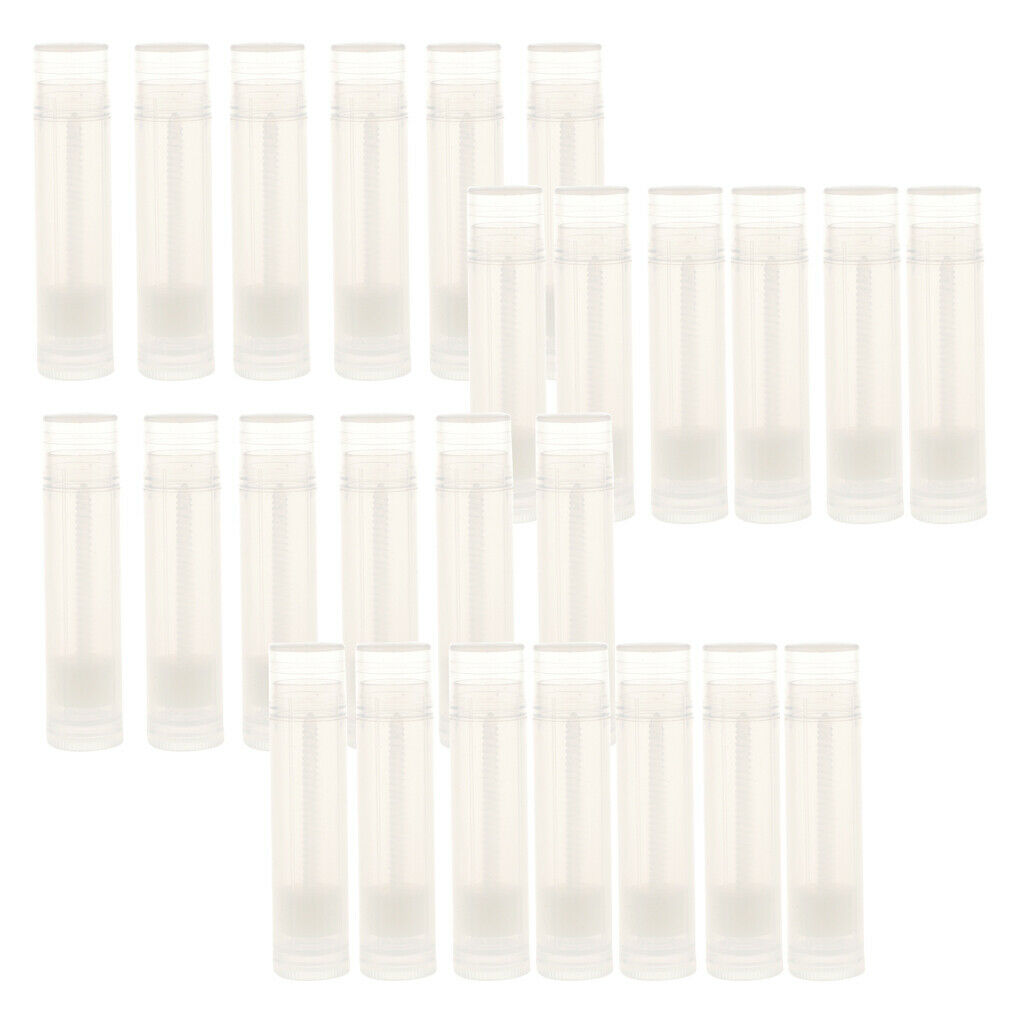 25Pcs Mini Makeup Lip Balm Tubes Clear Cosmetic Lipstick Bottles Containers