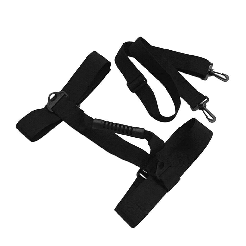 Diving adjustable tank cylinder carrier holder with shoulder strap, black
