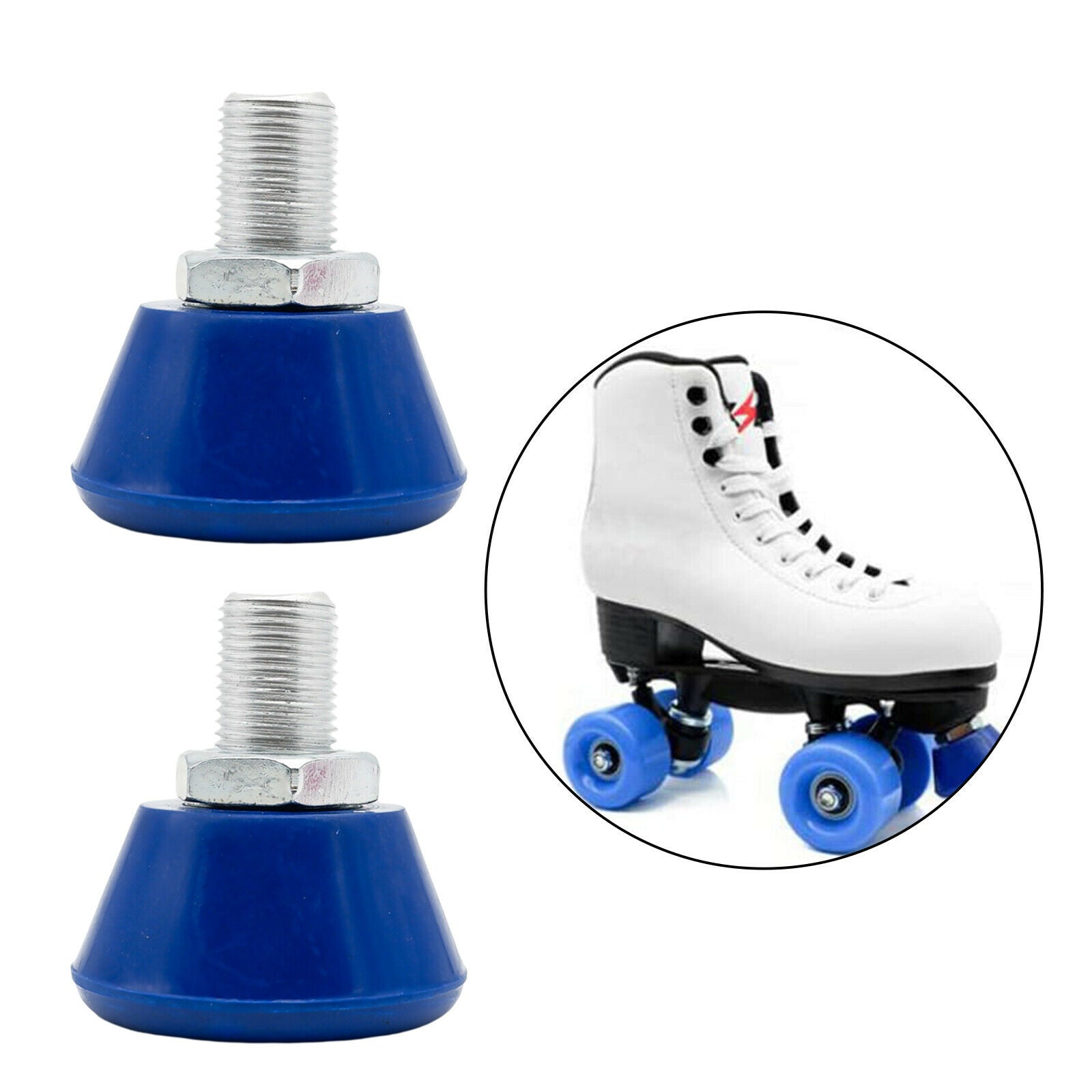 2 PU Skates Top Stopper Skate Brake Block Blocker Training Practice Blue