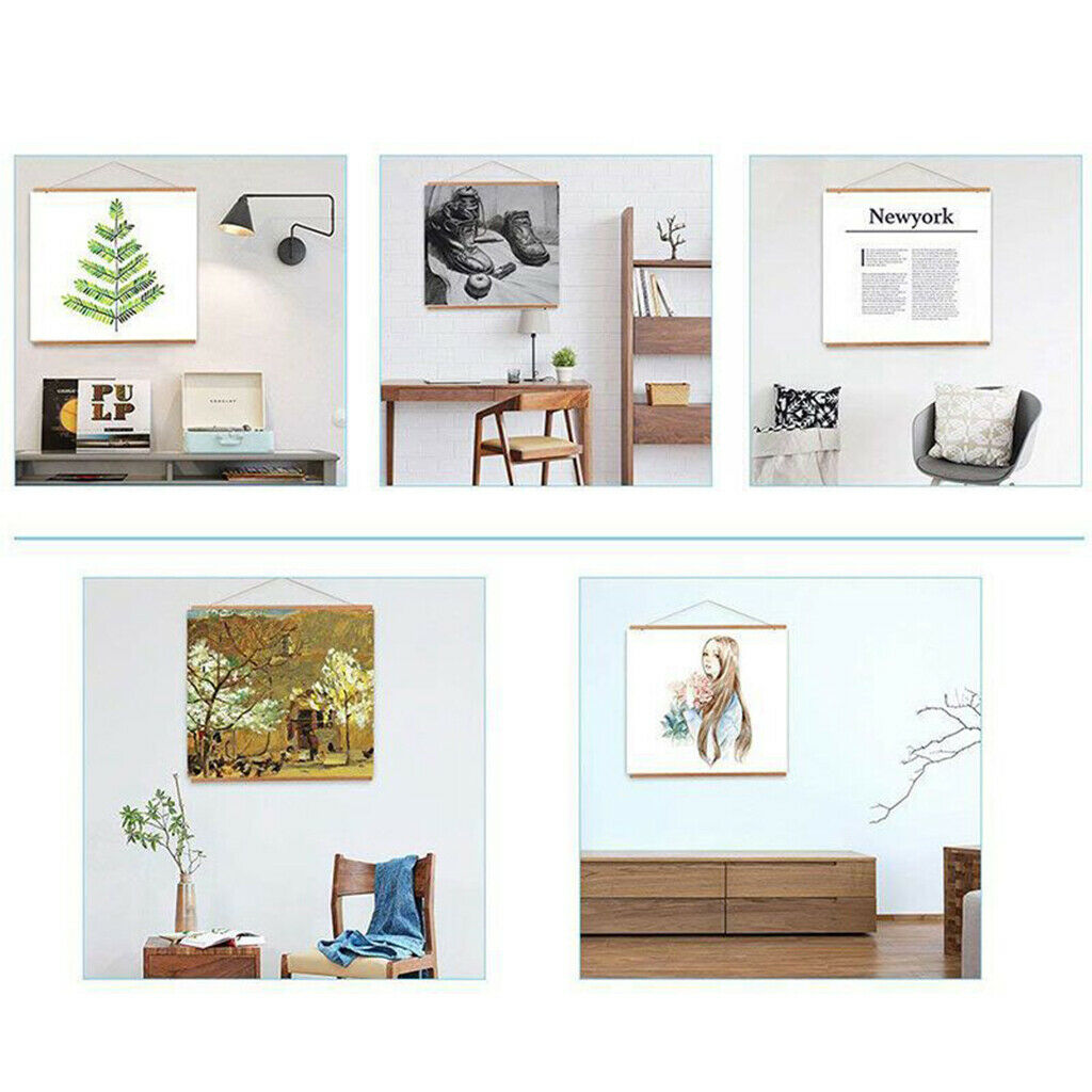 Wooden Poster Hanger Decorative Artwork for Canvas Picture Art Decor 8inch