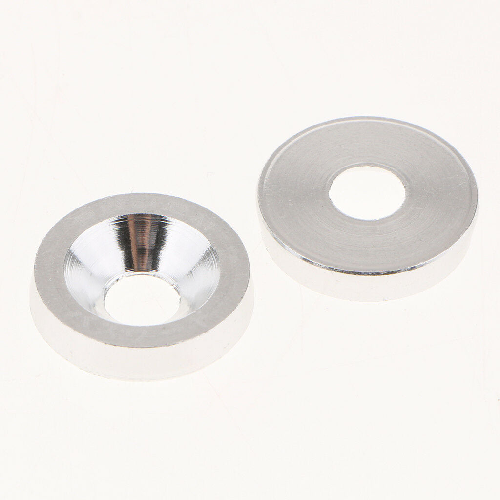 10pcs 6mm Aluminum Alloy Cone Cup Head Screw Bolt Gasket Washer Sliver