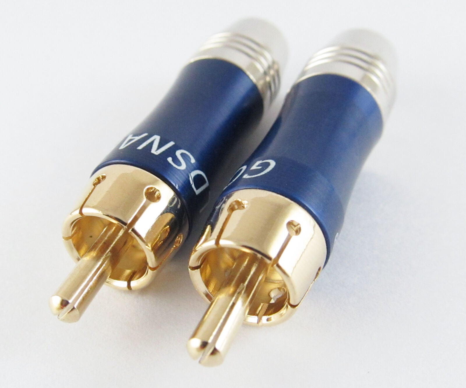 1pc Blue RCA plug Male with aluminum housing and copper plug Audio Connector