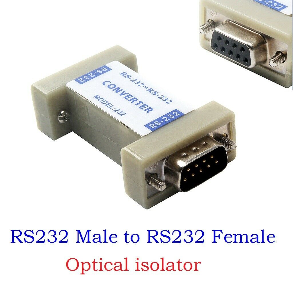 RS232 Male to 232 Female Serial Port Communication Converter Adapter white