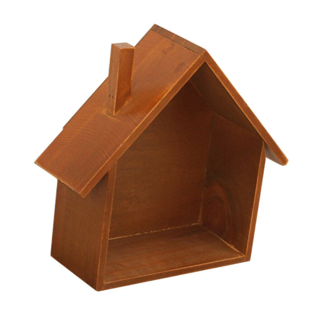 Shabby Chic Wooden House Shelving Display Unit Wall Hanging Box Coffee
