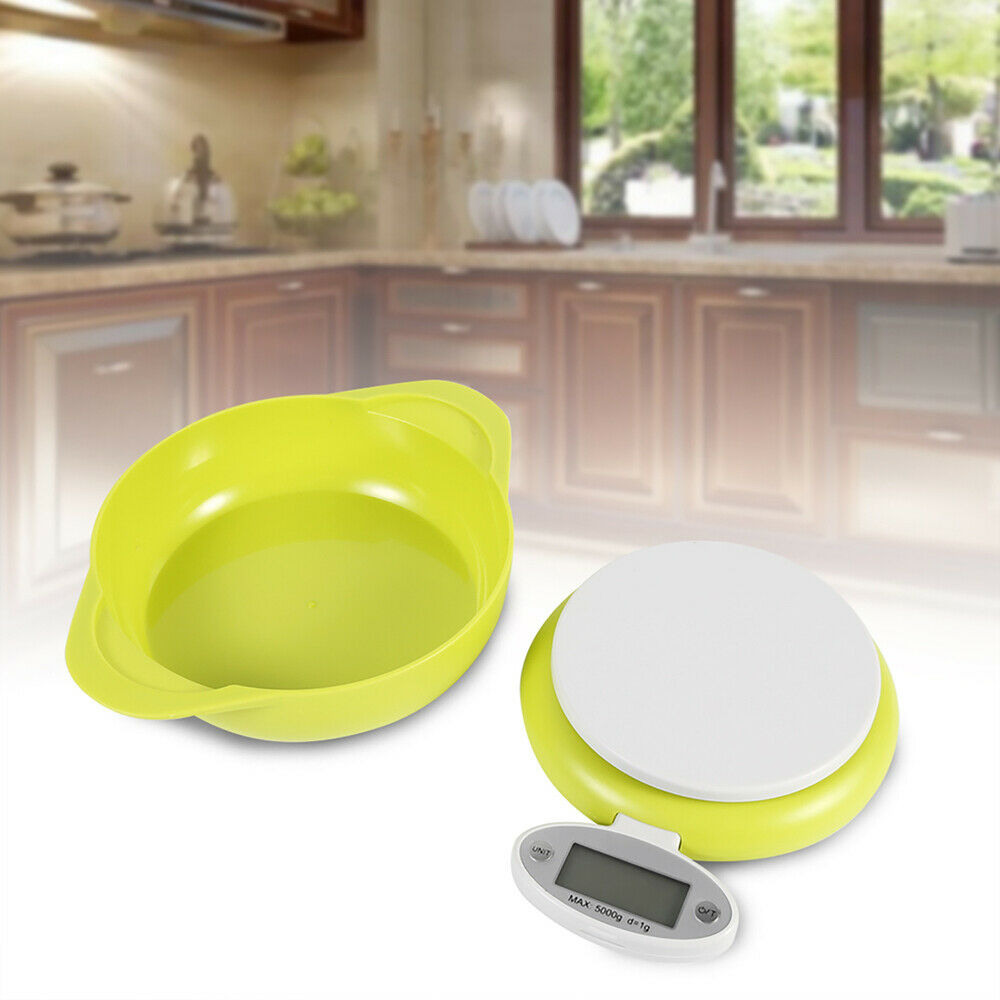 1 x Foldable LCD display Digital Kitchen Food Scale 5kg with bowl Home Tool