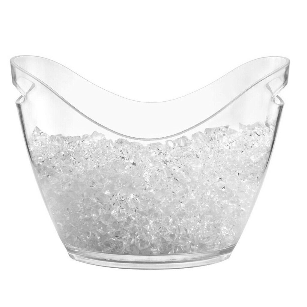 Clear Plastic Ice Bucket Wine Champagne Bottles Ice Cooler Bar Decor 4L
