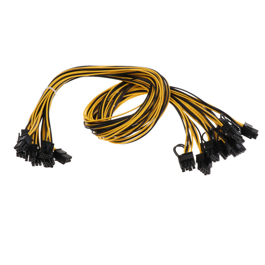8Pcs/lot PCI-E 6pin to 6+2Pin Power Splitter Cable for Graphics Video Card